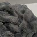 Thick Bubble Faux Fur Blanket 153cm x 203cm, Soft Faux Rabbit Fur , Machine Washable (Gray)