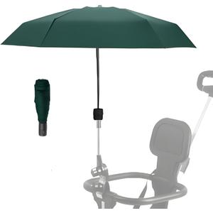 Adjustable Steering Angle, Clip-On All-Round Protection, Convenient and Lightweight, for Sun Protection Lightweight, Easy to Install, Stroller Umbrella, Baby Umbrella Stroller Accessory. (Green)