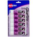 Avery Glue Stick Disappearing Purple Color, Washable, Nontoxic, 0.26 oz. Permanent Glue Stic, 6pk (98096)