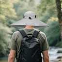 Super Wide Brim Fishing Hat for Men and Women,UPF50+ Waterproof Bucket Hat for Fishing, Hiking, Camping (Gray)