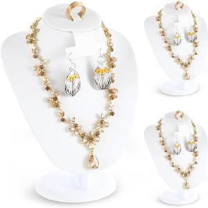 3 Pcs white Velvet Jewelry Display Necklace Earrings Ring Display Stand Jewelry Bust/mannequin for Selling and Shows