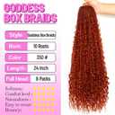 Goddess Boho Box Braids Crochet Hair-8 Packs 24 Inch Crochet Box Braids for Black Women Pre Looped (#350, 24 Inch (Pack of 8))