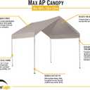ShelterLogic 10' x 10' MaxAP Canopy Series Compact Outdoor Easy to Assemble Steel Metal Frame Canopy with 50+ UPF Sun Protection and Waterproof Cover, White, 23521, Style: 4-Leg Canopy
