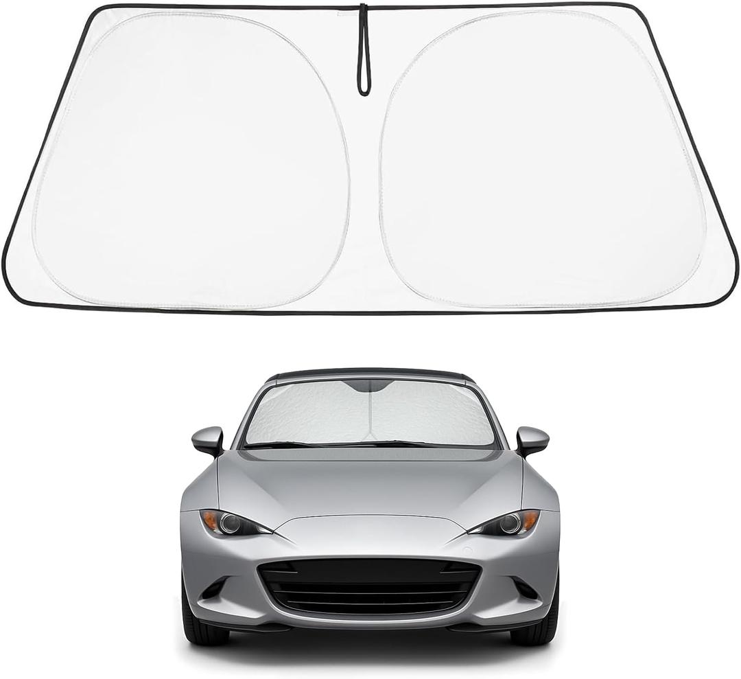Proadsy 2025 Upgrade Windshield Sun Shade Custom Fit Mazda MX-5 Miata Convertible 2017-2019 4-Layer Foldable Front Sunshade Protector Sun Visor Blocks UV Rays Keep Car Cooler