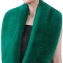 Dikoaina Women's Faux Fur Collar Scarf Wrap  Winter Warm Shawl Cape Elegant Neck Warmer for Ladies (120cm, Light Green)