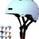 Skateboard Bike Helmet for Adults Women Men Youth Kids (2-3-5-8-14+ Years Boys Girls) - Lightweight Multi-Sport Adjustable Helmets for Bicycle Skateboard Scooter Skate Cycling (Gradient Cyan Blue)