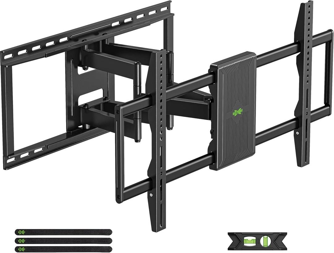 USX MOUNT Full Motion TV Wall Mount for Most 50-90 inch TVs up to 150 lbs, Wall Mount TV Bracket with Dual Articulating Arms, Tilt, Max VESA 800x400mm, Fits 16-24 inch Wood Stud Spacing