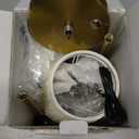 PUSU 2 Pack Cordless LED Gold Table Lamps, Rechargeable 4000mAh 3 Way Dimmable Bedside Small Lamp with Fabric Shade, Lighting for Bedroom, Kids Room, Bathroom, Kitchen, Decor, Gift, Night Light