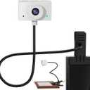 Eye Contact Webcam with Microphone for PC, 1080P Center cam for mac, 95FOV Middle-Screen Center cam, USB computer camera Plug&Play, for desktop computer Facetime Compatible with macOS&Windows (White)