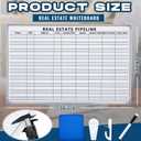 Lincia 36"x 24" Real Estate Whiteboard Lined White Board Dry Erase Real Estate Supplies Visual Transaction Tracking Whiteboard Erasable Surface Hanging Board with Sliding Tray for Wall
