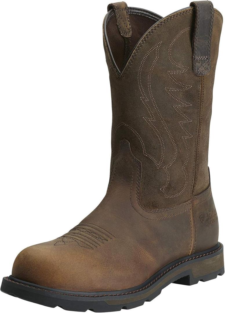 Ariat Men's Groundbreaker Steel Toe Work Boot (10 Wide, Brown)