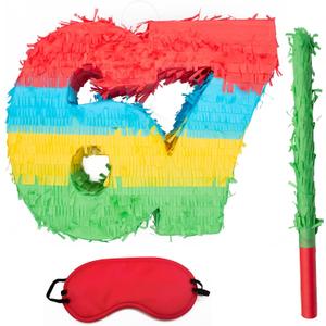 67 Theme Piata - Six Seven Party Supplies Piata Bundle with Blindfold and Bat for Girls Kids 67 Meme Funny Theme Birthday Party Game Decorations (15.7" x 12.6" x 3.5")