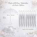 Clear Umbrella Bulk, Bulk Umbrellas for Wedding, 39 Inch Transparent POE Dome Umbrella with Auto Open, Stainless Steel Frame and White J Handle, for Wedding Guests, Photography and Outdoor Parties, 20 pcs
