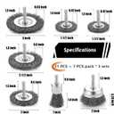 Double Elite Wire Brush for Drill Set 21 Pcs, Abrasive Wire Wheel for Drill 1/4 Inch Hex Shank, Drill Wire Brush Coarse Crimped Carbon Steel, Wire Brush Drill Attachments
