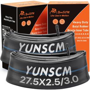 2 PCS 27.5" Heavy Duty Fat Bike Tubes 27.5 x 2.50/3.0 AV32mm Schrader Valve 64/76-584 Inner Tubes 27.5" Bicycle Tubes Compatible with 27.5x2.5 27.5x2.60 27.5x2.80 27.5x3.0 Bike Tire Tubes