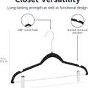 Amazon Basics Velvet Non-Slip Skirt Clothes Hangers with Clips, 360 Degree Rotatable Hook, Organize Pants and Skirts, Black/Silver, 24-Pack