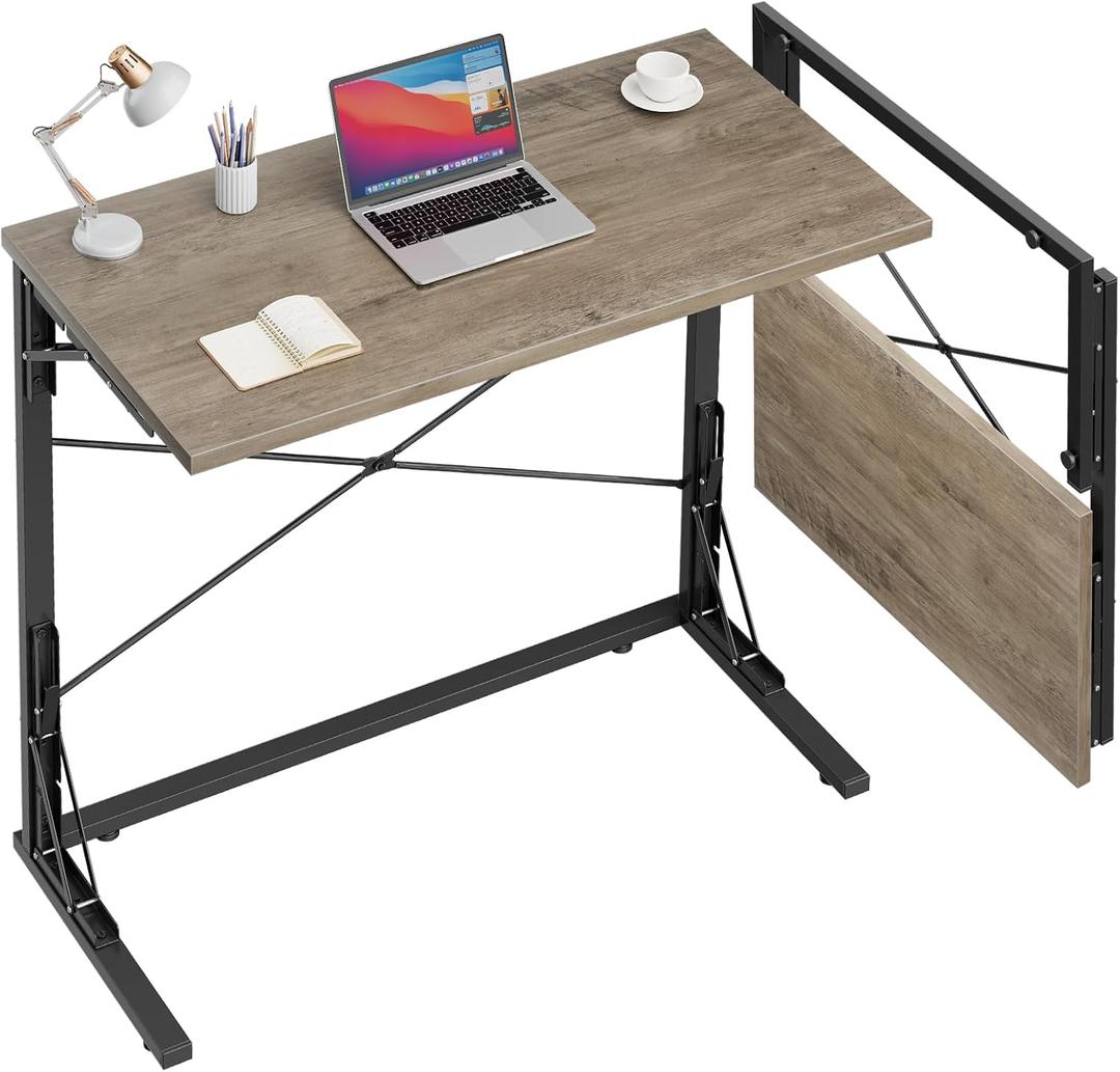 Vantic 31.5" Folding TV Tray Table for Eating on Couch Extra Large, Greige