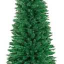 ININ 6FT Slim Pencil Christmas Tree,Artificial Tall Skinny Xmas Tree with 400 Branch Tips,Perfect for Home/Office/Party Decoration, Metal Hinges & Foldable Base.(Unlit)