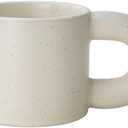 Chubby Tea Coffee Mug 300ml 10oz Round Handle Unique (Vanilla Speckle)