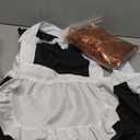 Maid Costume Set Includes Retro Frilly Aprons Curly Wig Mesh Socks Lace Headbands for Halloween Costume