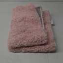 Yimobra Bathroom Rugs Non Slip Washable 36x24, Ultra Soft and Water Absorbent Bath Mats, Plush Fluffy Shower Mat Outside, Luxury Microfiber Thick Matts for Bathroom Floor/Tub, Light Pink and White