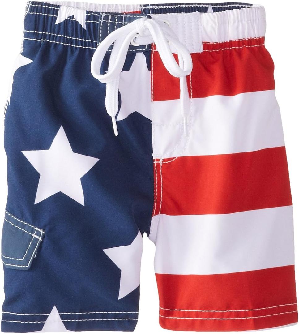 Kanu Surf Patriot Boys Swim Trunks with UPF 50+ Sun Protection-American Flag Quick Dry Boys Swimsuit (Small) (8)