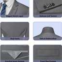 Cooper & Nelson Men's Suit Slim Fit, 3 Piece Suits for Men, One Button Solid Jacket Vest Pants with Tie, Tuxedo Set  (Gray, 46R/2XL)