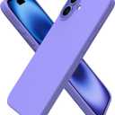 ORNARTO Compatible with iPhone 16 Plus Case 6.7, Slim Liquid Silicone 3 Layers Full Covered Soft Gel Rubber Phone Case Protective Cover 6.7 Inch, Periwinkle