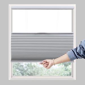 Persilux Top Down Bottom Up Cellular Cordless Shades & Blinds, Accordion Light Filtering Blinds for Windows, Honeycomb Window Blinds, 1.5" Single Cell Window Shades for Home(32" W x 48" H, Dark Grey)