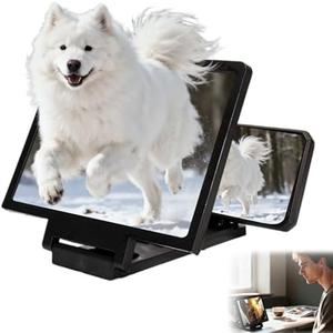 3D HD Big Screen Phone Magnifier, New Cell Phone Screen Magnifier, Foldable Design Screen Version for Movies and Videos, Lightweight Phones Magnifying Screen, Compatible with All Phones (Black)