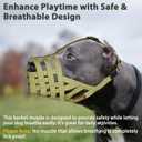 Mayerzon Pitbull Muzzle for Large Medium Sized Dogs to Prevent Biting Scavenging, Basket Muzzle for Rottweiler Staffordshire Terrier in Grooming Training, Allow to Pant Drink, Lightweight and Sturdy, Green