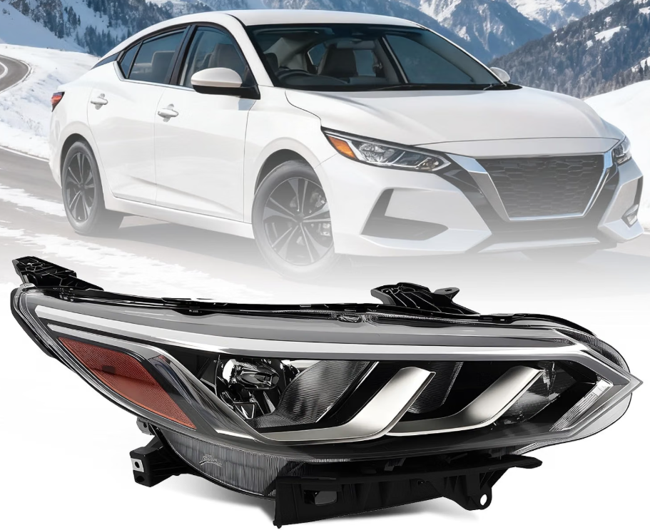 Jecoupoon Right Halogen Headlight Compatible with Sentra S/SV 2020-2022