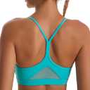 RUNNING GIRL Y-Back Sports Bras for Women, Medium Impact Wirefree Padded Bra Workout Crop Top Longline Sports Bra Push up (Blue, XXL)