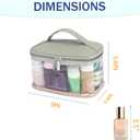 Makeup Bag Toiletry Bag for Women Large Capacity Transparent Makeup Bag Travel Bag for Toiletries Waterproof, Portable, Open Plan Design, Essential for Travel(Green) (EXP 08/16/35)