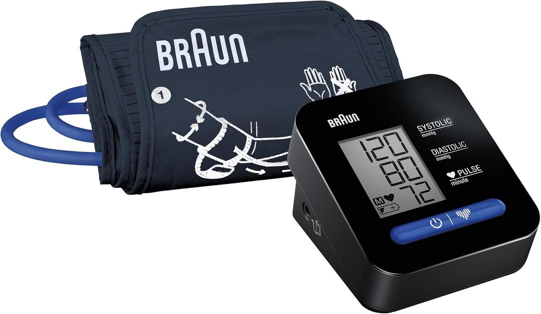 Braun ExactFit 1 Upper Arm Digital Blood Pressure Monitor with Adjustable Cuff for Home Use, Simple One Button Operation for at Home Blood Pressure Monitoring, Large Easy to Read Display, BUA5000