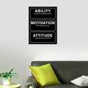 Motivational Poster Print Wall Art Home Decor Inspirational Attitude Ability Positive Quotes Picture Painting Artwork for Modern Bedroom Living Room Office Wooden Framed Ready to Hang [18''W X 24''H]