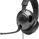 JBL Quantum 200 - Wired over-ear gaming headset with Voice focus directional flip-up mic and memory foam ear cushions (Black) (Large)
