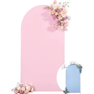 Wedding Arch Backdrop Cover, 6FT Blue Pink Arch Cover Stretchy Backdrops, Double-Sided Arch Stand Covers for Wedding Ceremony, Baby Shower, Birthday Party Decoration