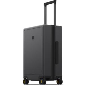 LEVEL8 Rolling Carry on Luggage Airline Approved, Carry-on Suitcases with Wheels, Lightweight Luminous Textured Luggage for Men Women, Tsa Lock, 20 Inch, Dark Grey