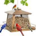 Large Bird Feeders for Outdoors, Gazebo Style Metal Bird Feeder, Cardinal Birdfeeders Outside Hanging for Garden Patio Birds Watching Decor