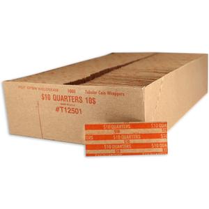 Huron Flat Coin Wrapper, Assorted Penny/Nickel/Dime/Quarter Rolls (1000 pcs)