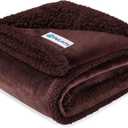 PetAmi Waterproof Dog Blanket for Medium Large Dog Puppy Cat Throw for Couch Cover Leakproof Protection, Sherpa Fleece, Reversible Soft Washable 60x40 Brown Brown