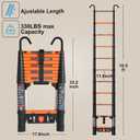 Telescoping Ladder,10.5FT Quick Folding Aluminum Extension Ladder for RV/Home/Outdoor, 330lbs Max Load