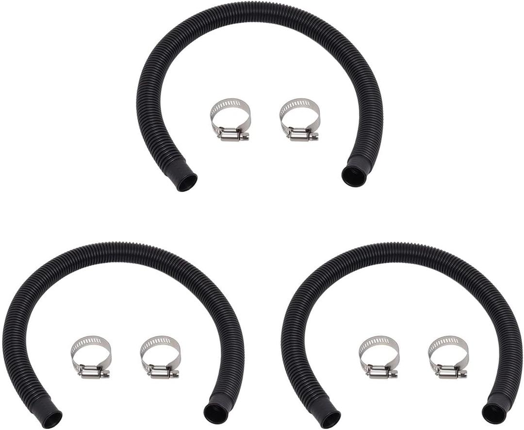 Swimming Pool Replacement Hose 1.25'' for Above Ground Pools compatible with Intex Models 300 GPH, 530 GPH, 800 GPH Pool Pump, 41'' Long, Pool Pump Replacement Hose (Black, 3 Set)