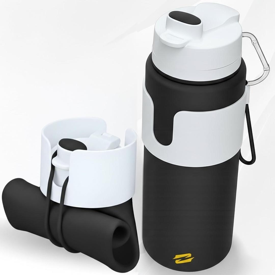 Collapsible Water Bottles  BPA-Free Silicone, Leak-Proof & Lightweight Foldable Water Bottle for Travel, Hiking, Camping, Sports & Everyday Use  Compact, Reusable, Portable, Easy Clean