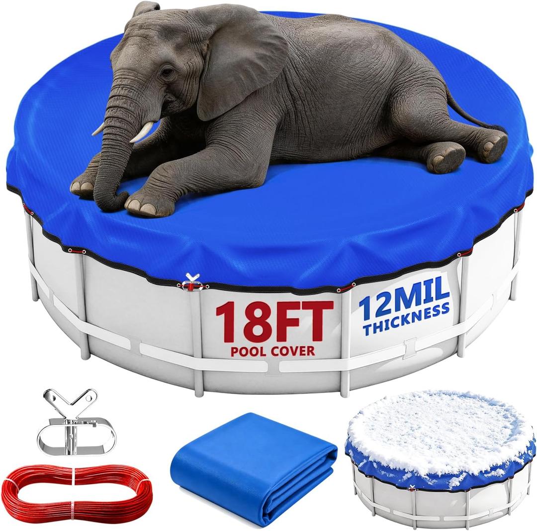 18FT Round Winter Pool Cover Heavy Duty Pool Covers for Above Ground Pools
