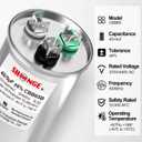 6 x 40+5uF 40/5 MFD 6% 370V/440V CBB65B AC Capacitor, Dual Run Round Capacitor Replacement for HVAC Motor Start, Fan Start, Heat Pump, Condenser Straight Cool
