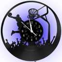 Basketball Sports Wall Clock,12 Inch Vinyl Record Clocks Home Art Decor Night Lamp 7-Color Luminous LED Wall Clock,Gifts to Sports Lovers/Basketball Fans/Men/boy.