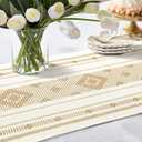 5 x OTOSTAR Khaki Table Runner 13x72 Inches Boho Rustic Table Runner with Tassels Farmhouse Kitchen Dining Macrame Table Decoration for Christmas Home Wedding Party Birthday Holiday Decor (Khaki)