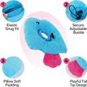 PUMYPOREITY Soft Fish Shaped Cat Cone Collar, Adjustable Padded Elizabethan Collar for Kittens, Anti-Lick Protective Neck Cone for Post-Surgery Wound Recovery, L, Blue